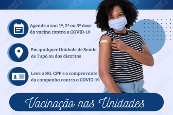 Agendamento da 3ª dose dever ser feito nas Unidades de Saúde