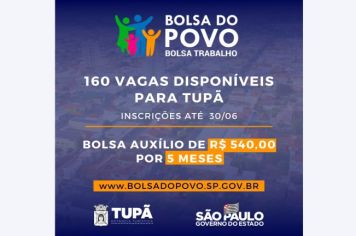Tupã tem 160 vagas para o programa Bolsa Trabalho