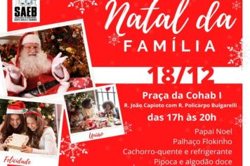 Festa de Natal da Associação de Moradores SAEB acontece neste sábado