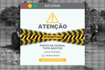 Passagem pela vicinal Tupã-Bastos será interditada para manutenção