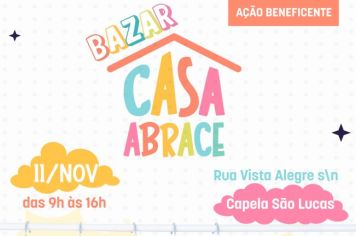 Neste sábado, 11, Casa Abrace realiza novo Bazar Solidário