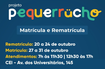 Rematrículas para Projeto Pequerrucho estão abertas