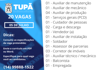 PAT divulga nova tabela com vagas de emprego