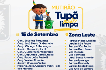 Mutirão de limpeza vai ter início na segunda-feira