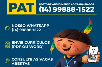 Serviços do PAT podem ser acessados através do whatsapp