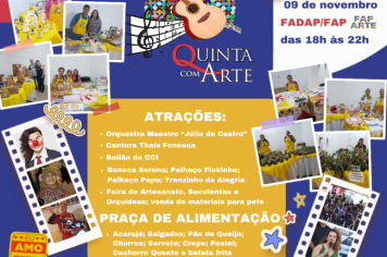 Quinta com Arte participará do Festival de Artes 