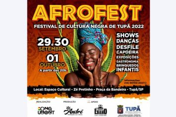 Festival AFROFEST 2022 celebra a cultura negra na Praça da Bandeira de Tupã 