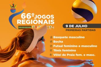 Primeiras partidas dos Jogos Regionais são definidas para o dia 9 de julho