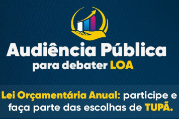 Audiência pública para debater orçamento acontece nesta quinta-feira