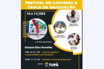 Cultura apoia Festival que reunirá mais de 400 capoeiristas em Tupã