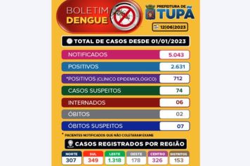 Boletim Dengue - 12/06/2023