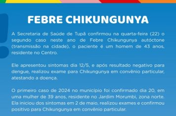 Tupã confirma 2º caso de Chikungunya