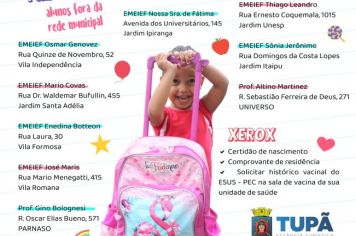 Tupã inicia fase de matrículas no pré-I para alunos que não estavam na rede municipal