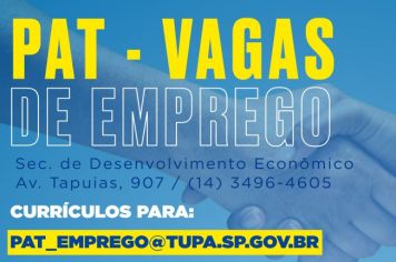 Pat anuncia 73 oportunidades de emprego 