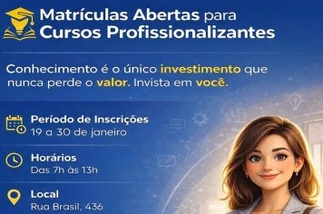 Escola Profissionalizante abre inscrições para vários cursos