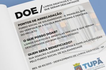 População pode doar material didático desatualizado ou inservível