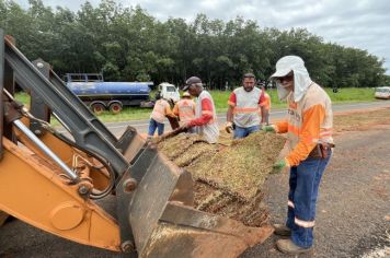 Ciclovia recebe serviços de drenagem e plantio de grama