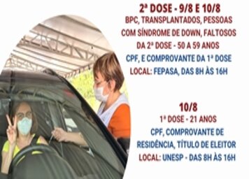 Prefeitura anuncia nova agenda para aplicação da 2ª dose e vacinação pata 21 anos