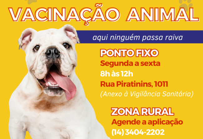 Saúde ressalta o serviço de vacinação antirrábica em Tupã	