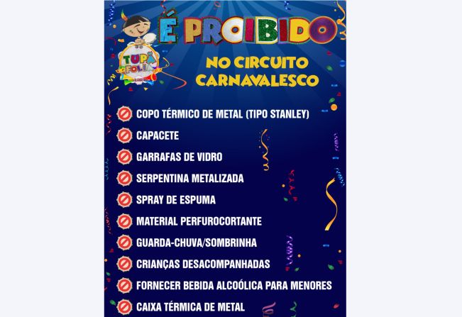 Foliões devem estar atentos às regras para adentrar circuito de Carnaval