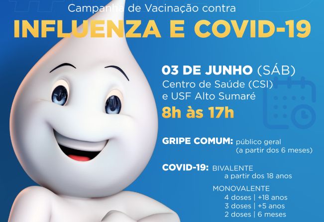 Saúde promove Dia D vacinação contra gripe e Covid neste sábado