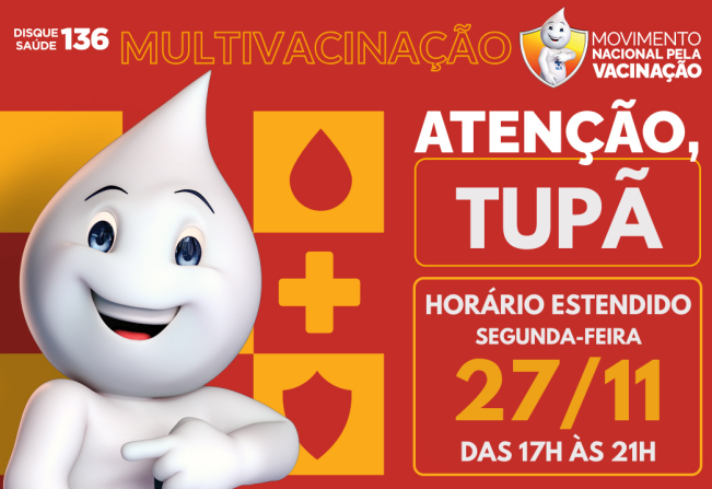 Multivacinação é prorrogada e Unidades de Saúde terão horário estendido extendido
