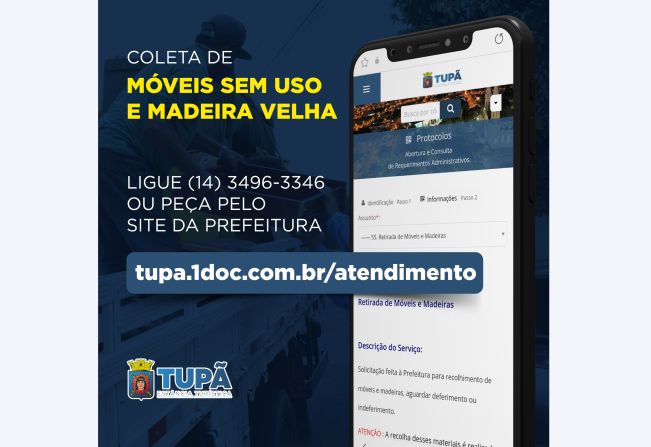 Coleta de móveis velhos pode ser solicitada por telefone ou no site da prefeitura