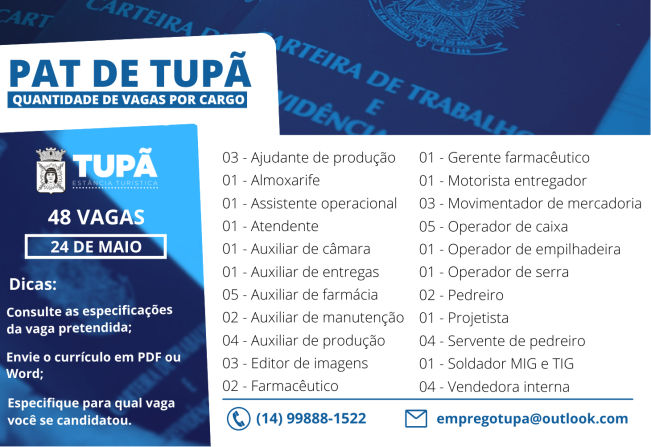 PAT orienta população sobre preenchimento de vagas de emprego