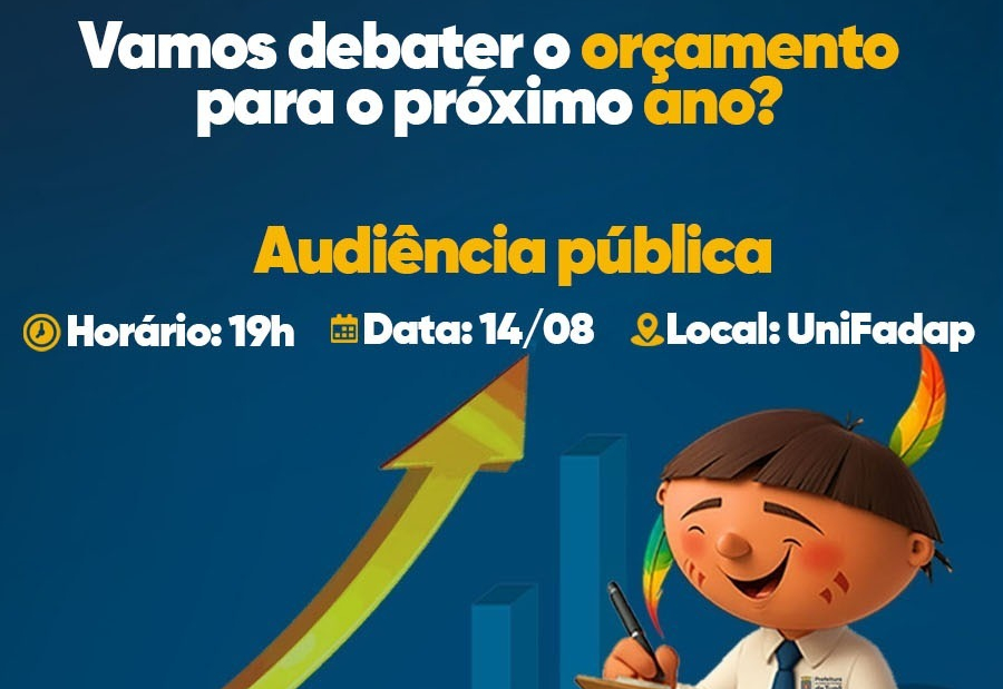 Audiência pública é oportunidade para população opinar sobre orçamento