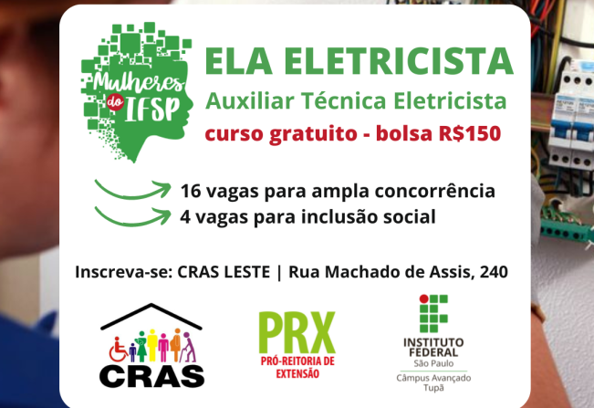 Mulheres podem se inscrever em curso de eletricista com bolsa de R$150