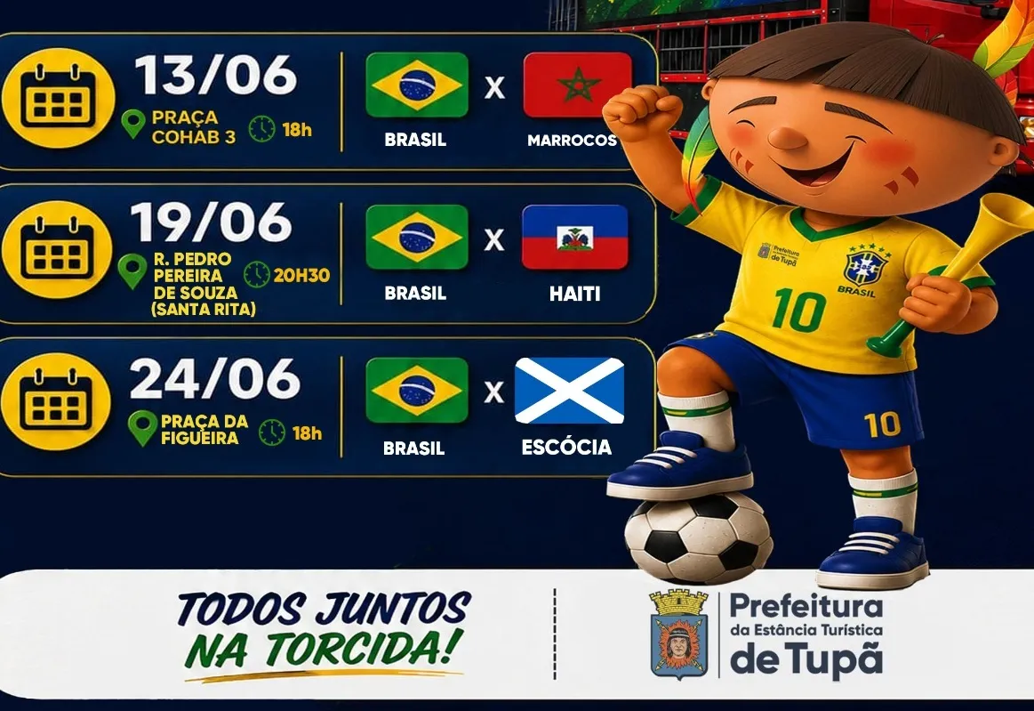 Prefeitura terá telão itinerante para transmissão dos jogos do Brasil 