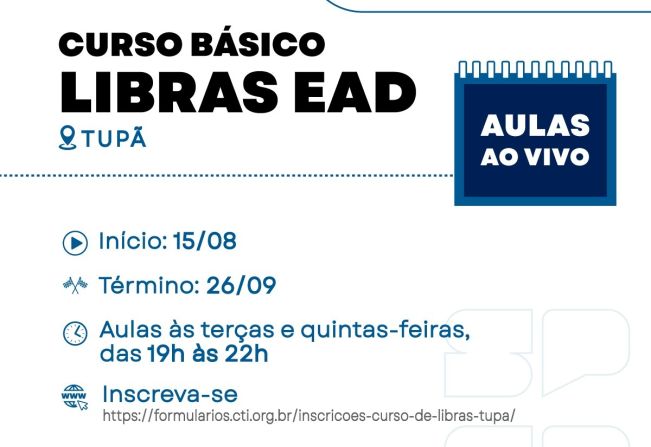 Curso de Libras está com inscrições abertas até terça-feira	