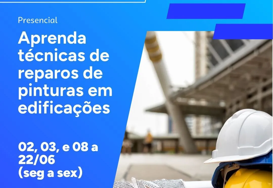 Curso gratuito de pintura em edificações abre vagas para qualificação profissional