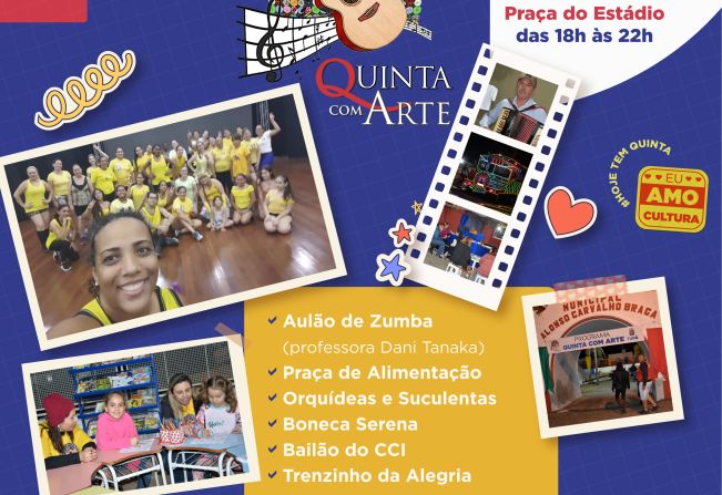 Aulão de Zumba será realizado no Quinta com Arte de 5 de outubro