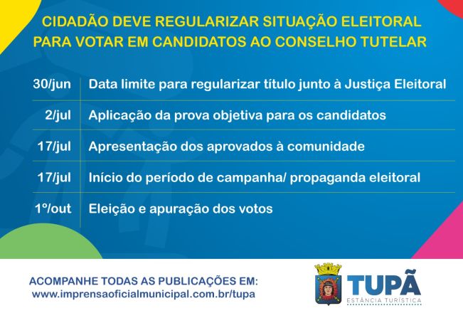 Título de eleitor deve estar regularizado para eleger conselheiros tutelares