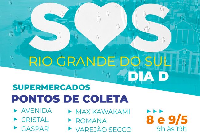 Supermercados serão ponto de coleta de doações para vítimas das enchentes