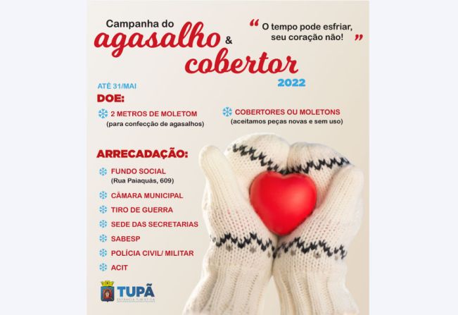 Prefeitura inicia Campanha do Agasalho e Cobertor 2022