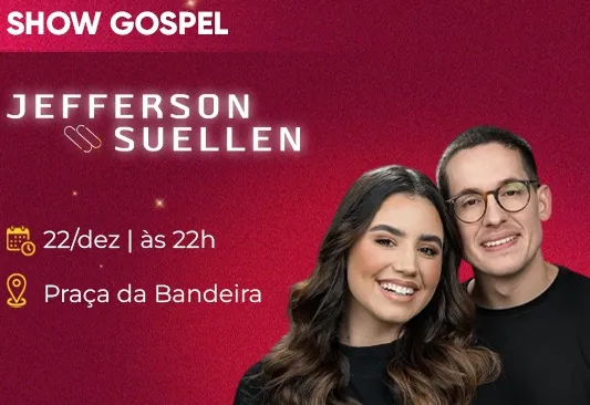 Duo gospel Jefferson e Suellen é atração especial do Natal de Luz