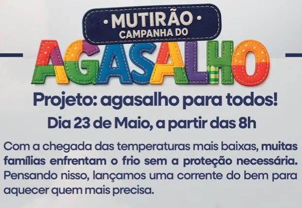 Mutirão da Campanha do Agasalho realiza arrecadação de casa em casa no dia 23 de maio