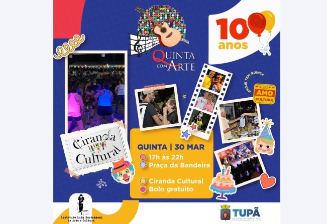 Quinta com Arte comemora 10 anos com encerramento do Ciranda Cultural