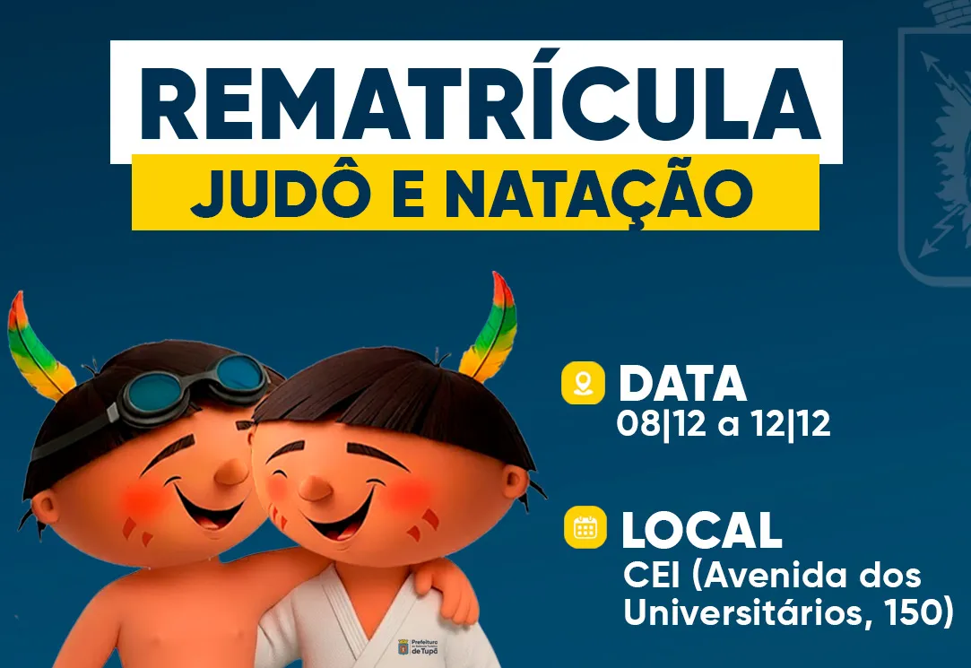 Rematrículas para Natação e Judô começam dia 8 de dezembro
