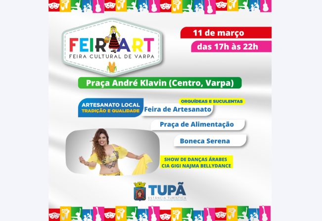 Varpa recebe FeirArt neste sábado com apresentação da Cia. Gigi Najma