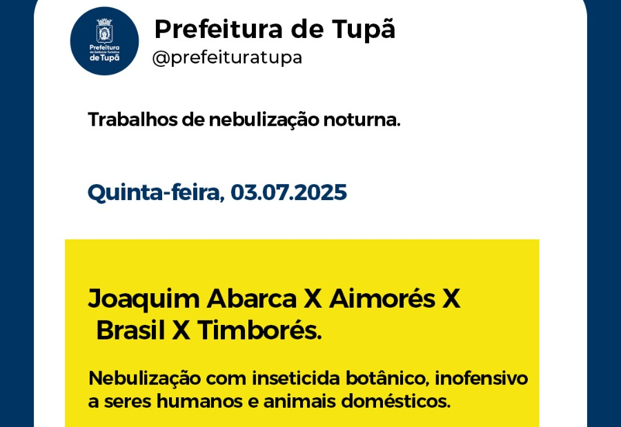 Nebulização para exterminar Aedes aegypti acontece no centro da cidade