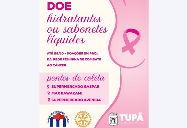 Conselho da Mulher arrecada cremes e sabonetes para Rede Feminina