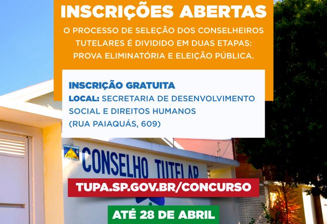 Inscrições para vaga de conselheiro tutelar seguem abertas até dia 28