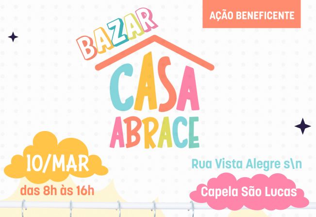 Casa Abrace realiza Bazar com roupas a R$ 2 