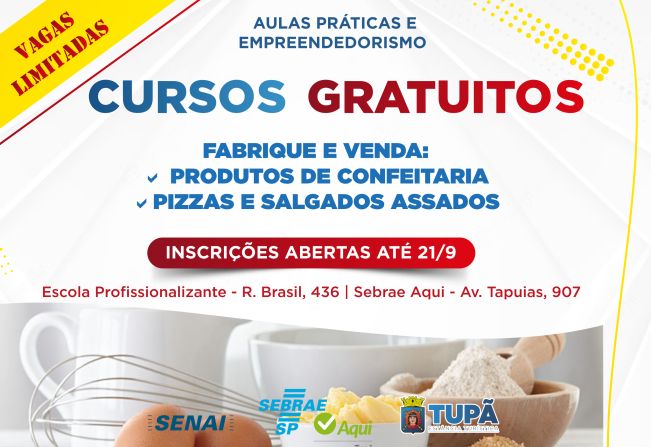 Terminam nesta quinta as inscrições para cursos gratuitos de culinária