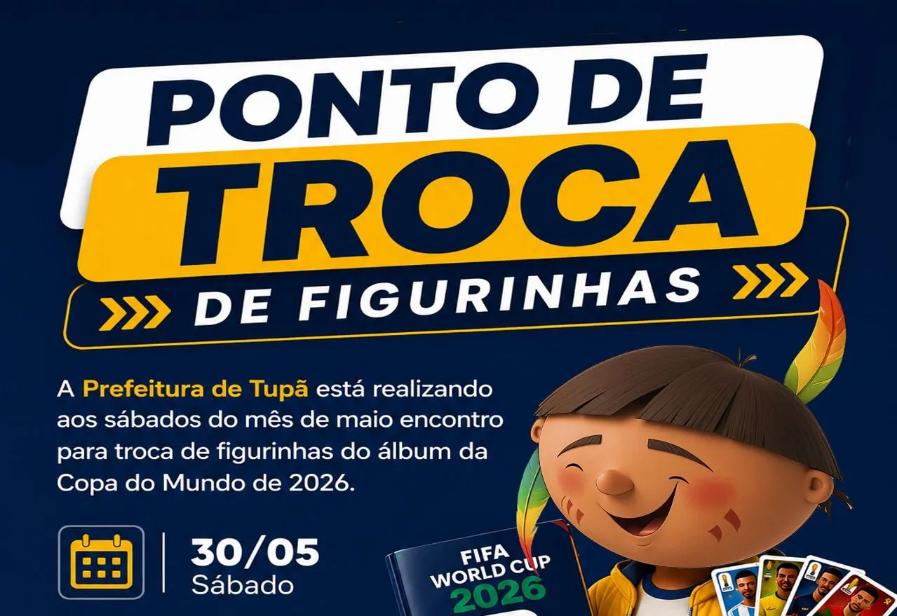 Prefeitura promove novo encontro para troca de figurinhas da Copa do Mundo 2026 neste sábado
