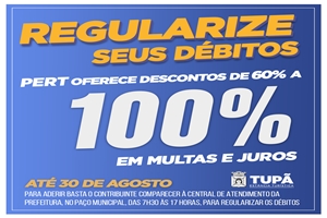 Contribuintes podem regularizar débitos até 30 de agosto