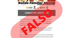 Prefeitura alerta sobre link falso para Auxílio Familiar Mensal 2021